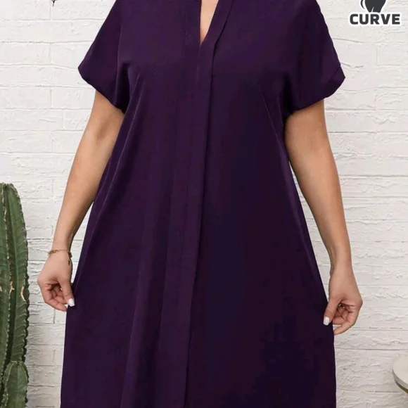 Elegant Purple Midi Dress - Picture 1 of 5